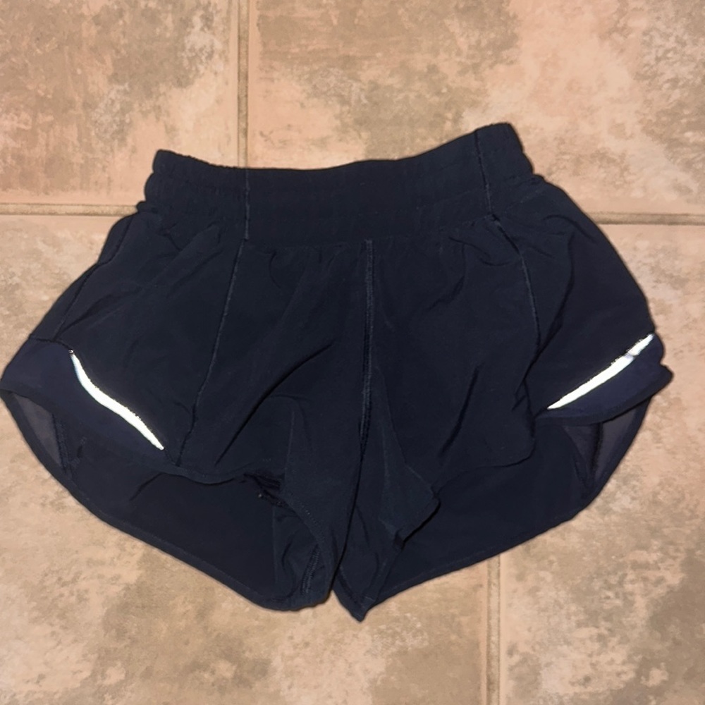 lululemon, navy shorts, size 2